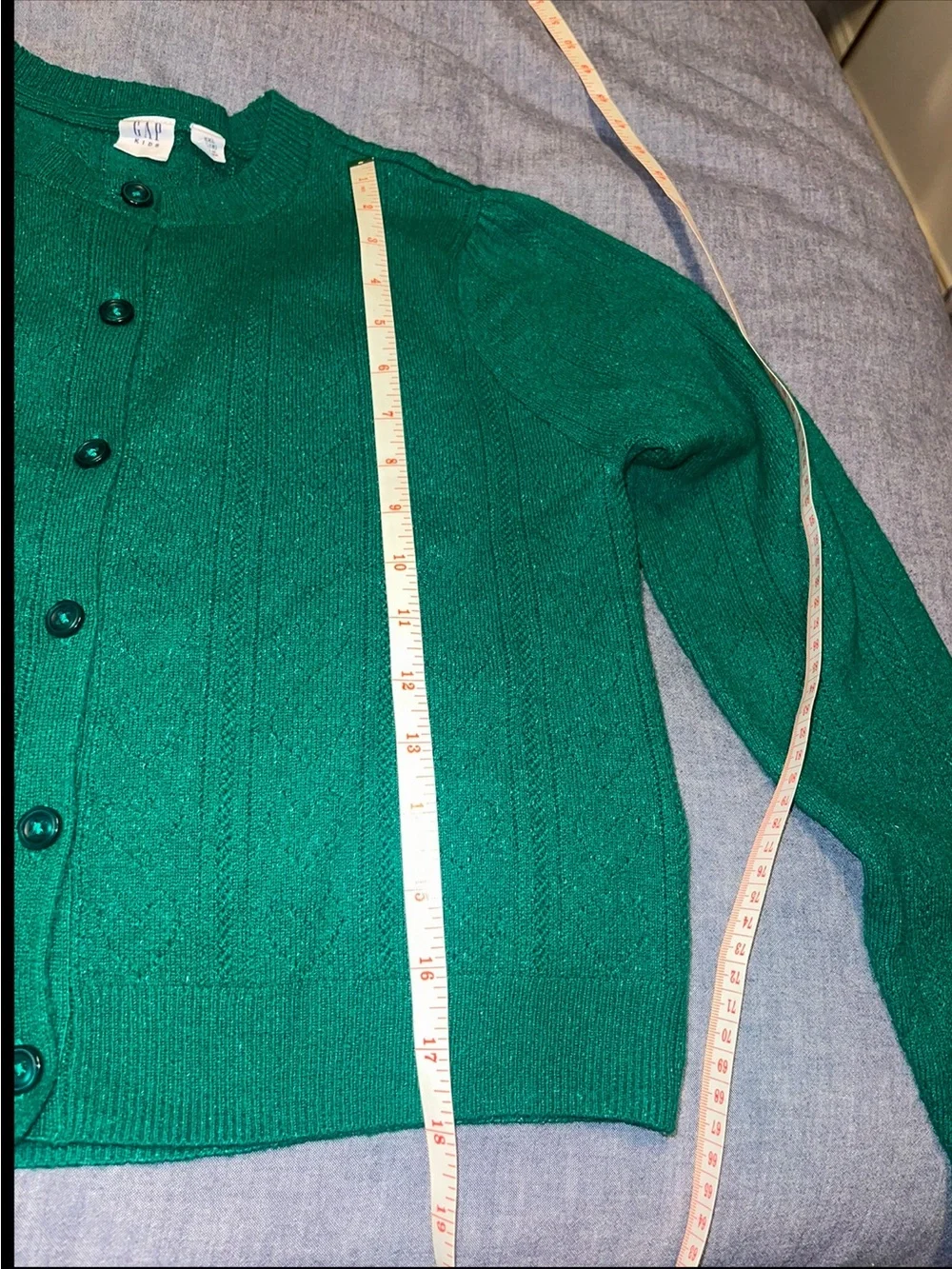 GAP Kids Emerald Green Button-Up Knit Cardigan Sweater